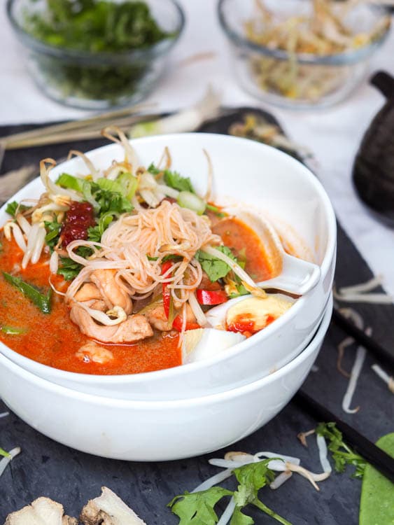 Shrimp and Chicken Laksa soup