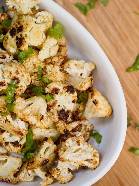 Oven Roasted Cauliflower with Cumin and Coriander