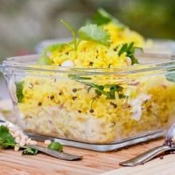 Lemon Rice makes for the perfect healthy side dish. With a flair of Indian flavors this lemon rice is made with turmeric, ginger, chili, lemon and Indian spices. Gluten Free and Vegan | avocadopesto.com