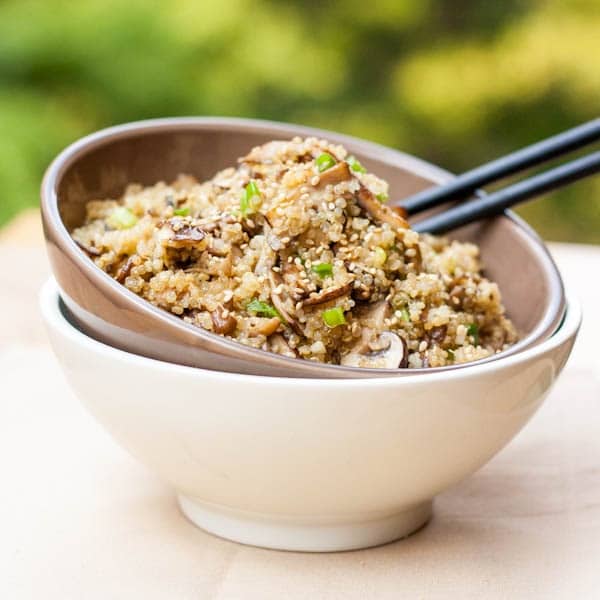 Toasted Quinoa with Mushrooms and Asian Flavors