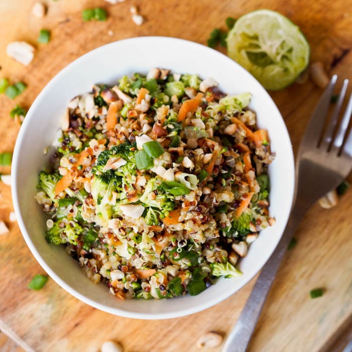 Thai Veggie Quinoa Bowl Recipe {Gluten-Free, Vegan}