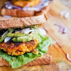 Tofu burger recipe made with sweet potatoes is the perfect healthy summer vegan lunch. Soft, and tender on the inside while lightly crispy on the outside, and full of flavor. Gluten-Free too. |avocadopesto.com