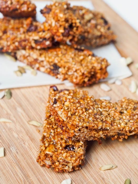 vegan fruit and nut bars made with steel cut oats