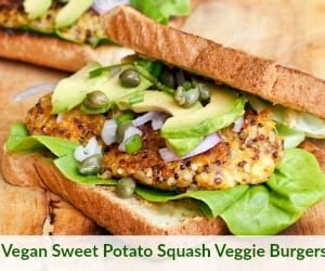 Vegan Sweet Potato Squash Veggie Burgers