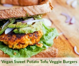Vegan Sweet Potato Tofu Veggie Burgers
