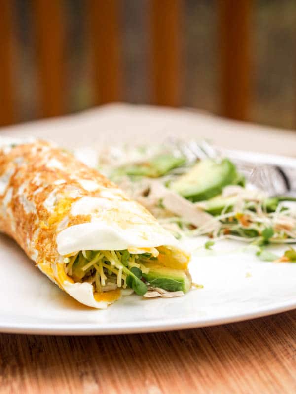 Low Carb Breakfast Egg Crepes with Avocados 