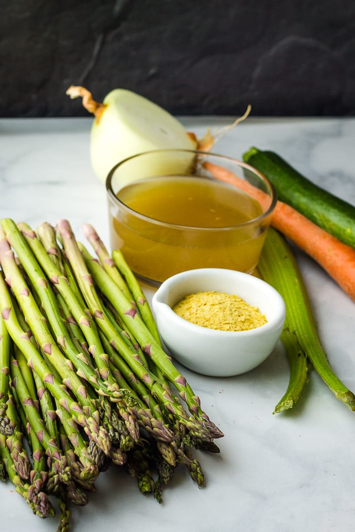 vegan Asparagus soup ingredients_
