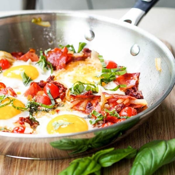 Chorizo Breakfast Skillet with Onions, Tomatoes, Eggs {Dairy-Free ...