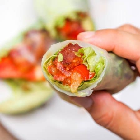 BLT Lettuce Wraps Summer Rolls with Avocado {Gluten-Free, Dairy-Free}
