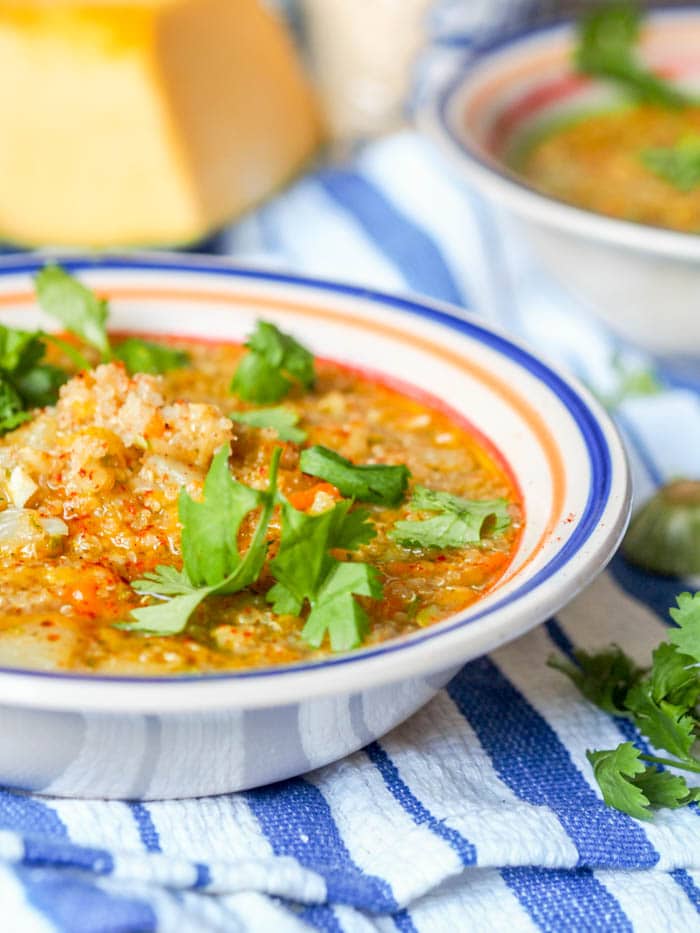 Quinoa soup ready to eat 