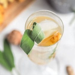 Winter Prosecco Cocktails with Sage Pear Ginger