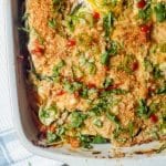 Zucchini casserole with chicken and carrots makes for the perfect low carb, high protein meal. Paleo, gluten-free and dairy-free while also being packed with veggies. The ultimate dinner to feed a crowd. Only 4 key ingredients required.