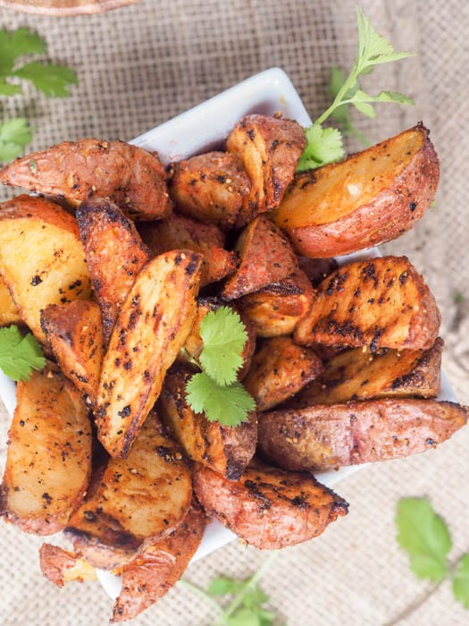 Roasted Potato Wedges in a serving bowl