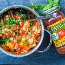 Easy Tomato Pasta Recipe made using products from the Stock Up Sale