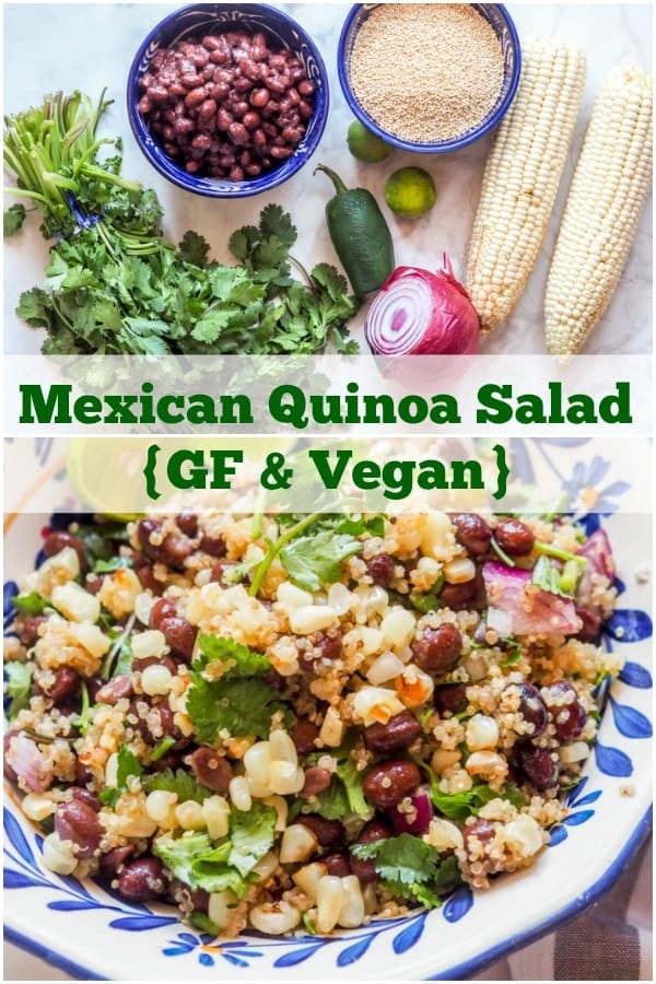 Mexican Quinoa Salad with Corn and Black Beans {Vegan, Dairy Free}