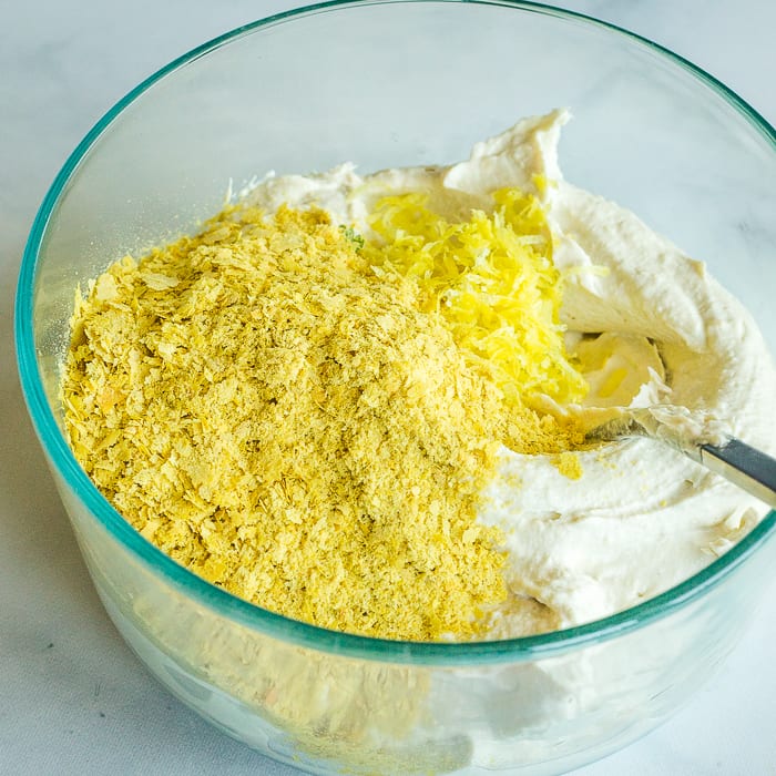 Vegan cream cheese with nutritional yeast added