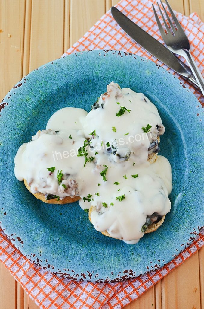 Sausage & Swiss Chard Biscuits and Gravy